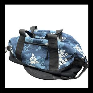 L.L. Bean Black and Blue Floral Duffel Bag